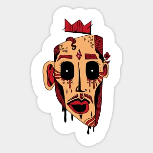 Red and Cream Strange King Juan Sticker